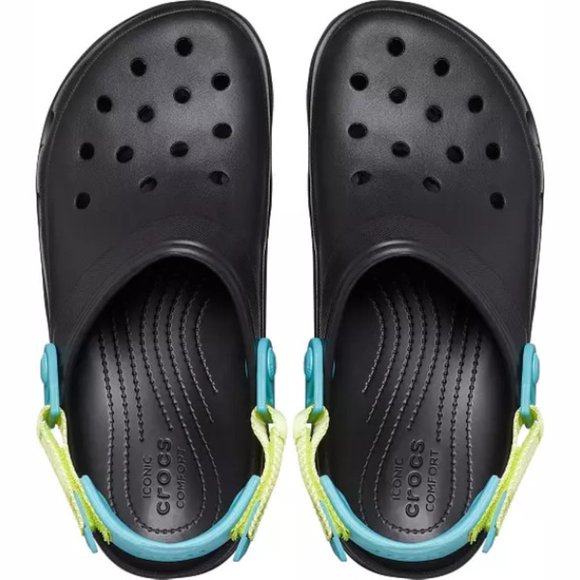 NEW CROCS Mens Sizes 10, 13 Classic All-Terrain Clogs - Black/ Multi - Picture 5 of 7